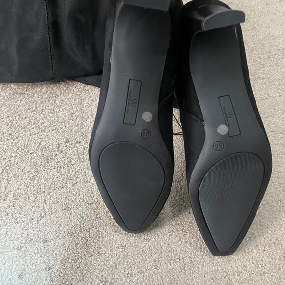 Knee-high Black Faux Suede Boots - Size 8.5 - Picture 8 of 8